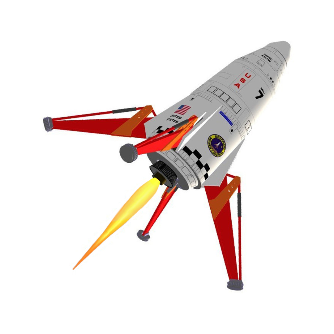 Semroc Flying Model Rocket Kit Mars Lander KV-54