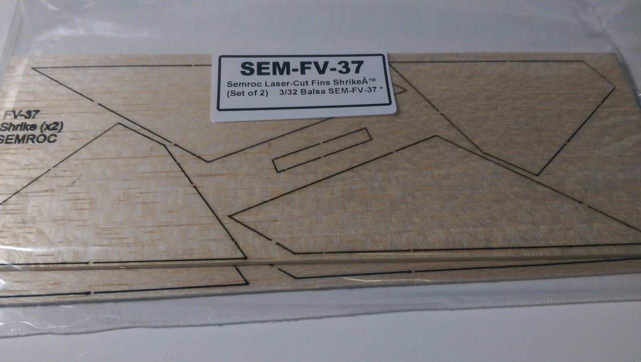 Semroc Laser-Cut Fins Shrike (Set of 2) 3/32 Balsa SEM-FV-37