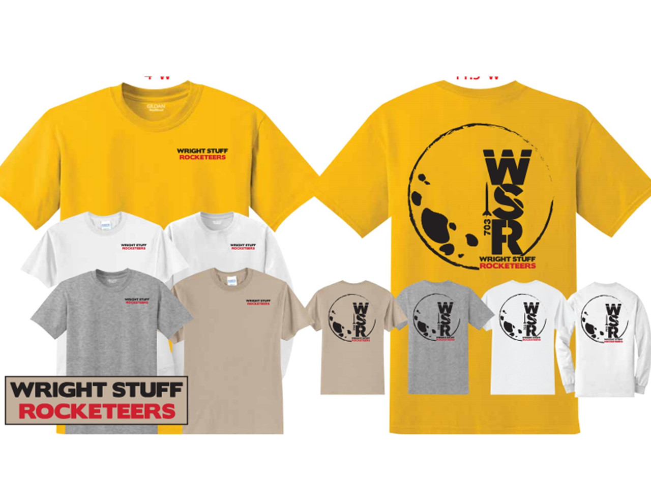 Wright Stuff Rocketeers(WSR) Logo T-Shirt Large WSR 203