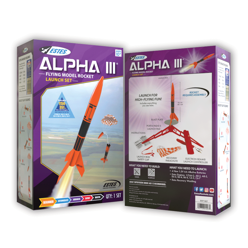 Estes Flying Model Rocket Starter Set Alpha III 1427