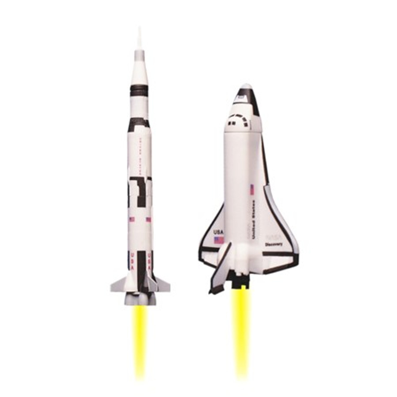 Quest Flying Model Rocket Kit Micro(MX) Saturn V & Space Shuttle Orbiter  QST 5643