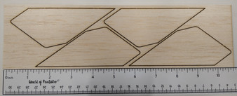 Semroc Laser-Cut Fins Centuri X-16™ 3/32 Balsa(4F)  SEM-FCE-PS16