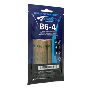 Estes 18mm Model Rocket Motors Single Use B6-4(3pk)  EST 10021(1606) <Required to Pay for Ground Advantage or UPS Ground Shipping>