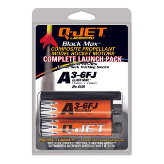 Quest Motor 18mm Composite Model Rocket Motors Q-Jet A3-6FJ(2pk)  QST 6109 <Required to Pay for Ground Advantage Shipping>