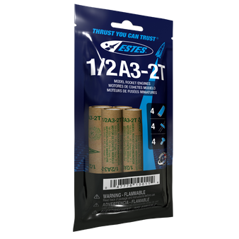 Estes 13mm Model Rocket Motors Single Use Mini 1/2A3-2T(4pk)  EST 10011(1503)  <Required to Pay for Ground Advantage or UPS Ground Shipping>
