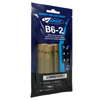 Estes 18mm Model Rocket Motors Single Use B6-2(3pk)  EST 10020(1605)  <Required to Pay for Ground Advantage or UPS Ground Shipping>