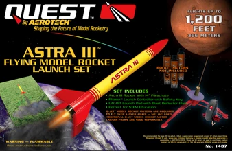 Quest Flying Model Rocket Launch Set Astra III (No Motors)  QST 1407