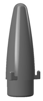 Semroc 3D Printed Nose Cone BT-5 1.38" Ogive with 3 hooks built in  SEM-NC-5EH-SLA *