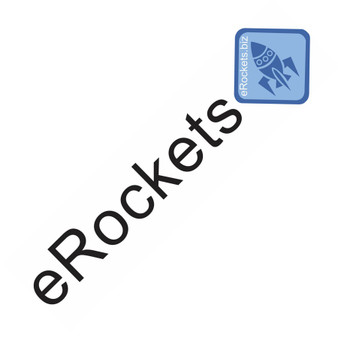 eRockets Decal - eRockets Logo 1" x 4" Clear Sticker  DERK-01