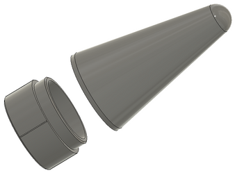 Semroc 3D Printed Nose Cone ST-18 3.4" Rounded Conical  SEM-NC-1834-SLA *