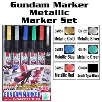 Gundam Marker Set  Metallic Set of Colors(5pk)(505658)  GNZ GMS121