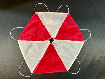 PML Parachute Rip Stop Nylon with Spill Hole Red/White 36"  PML PAR-36