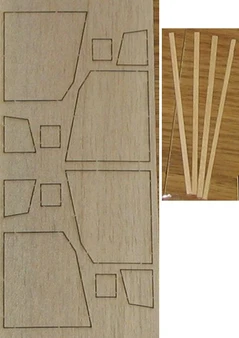 Semroc Laser-Cut Fins Estes Photon Probe  3/32 Balsa  SEM-FES-3026