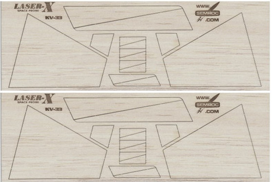 Semroc Laser-Cut Fins Laser-X  1/16 Balsa  SEM-FV-33