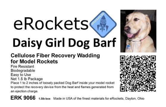 eRockets Daisy Girl Dog Barf Recovery Wadding for model rockets 1.5 lb Box ERK 9066