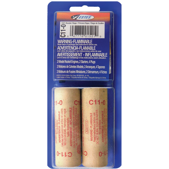 Estes 24mm Model Rocket Motors Single Use C11-0(2pk)  EST 10048(1521) <Required to Pay for Ground Advantage or UPS Ground Shipping>