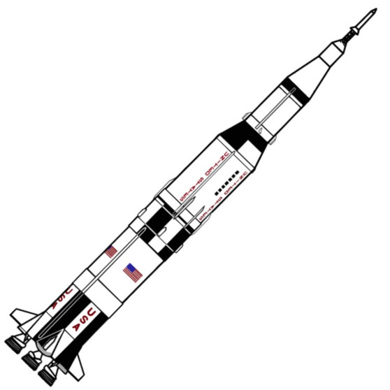 Dr Zooch Flying Model Rocket Kit 11 Saturn V  Improved  DRZ11