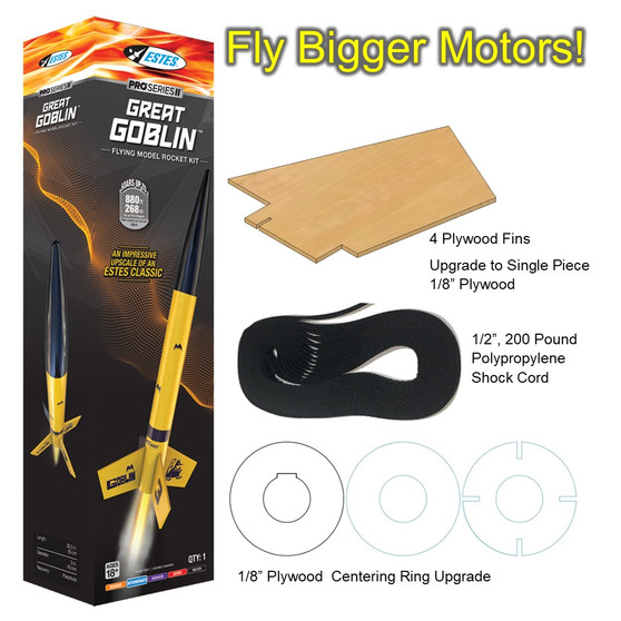Estes Flying Model Rocket Kit Pro Great Goblin Upgrade Combo EST
