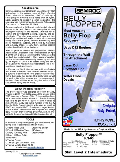 Semroc Instructions - Belly Flopper  SEM-IKN-03