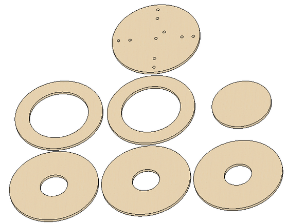 Semroc Centering Ring Set Upgrade Replacements for Estes Saturn V BT-101 Plywood  SEM-CR-ES-1967