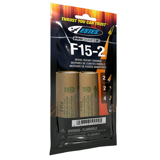 Wholesale Estes 29mm Model Rocket Motors Single Use F15-2(2pk)  WEST 10009