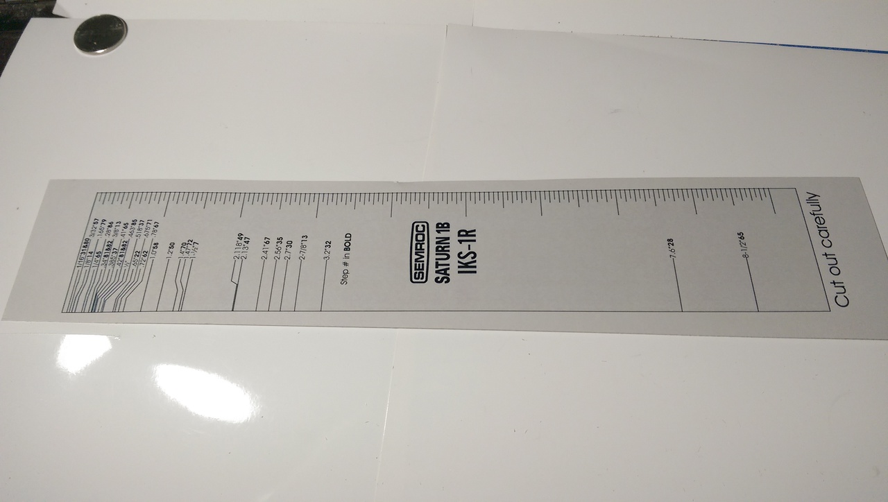 Semroc Ruler Card Stock - Saturn 1B SEM-IKS-1R