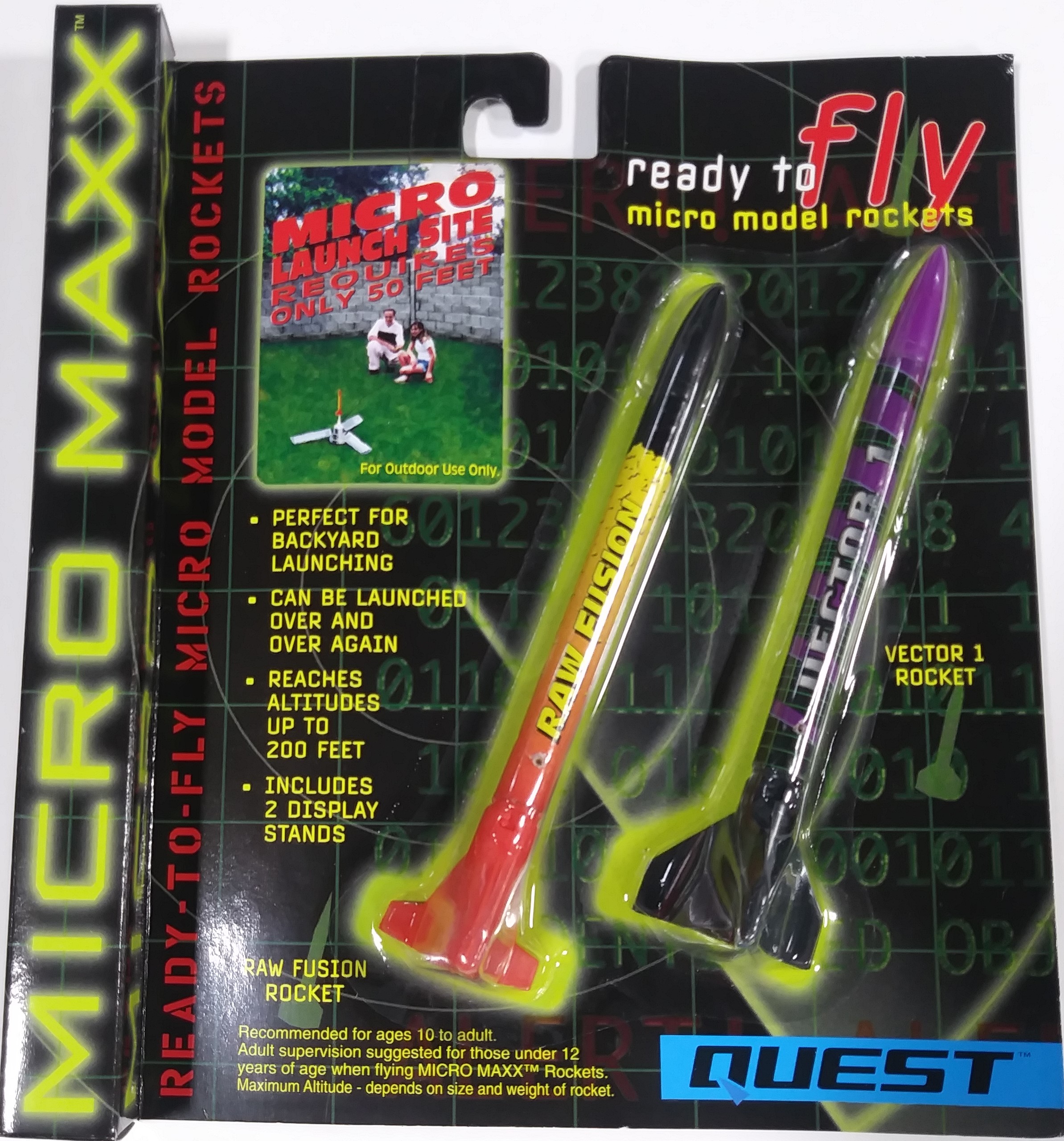 Quest Rockets Quest Flying Model Rocket Kit Micro(MX) Raw Fusion & Vector 1 Rocket 5644