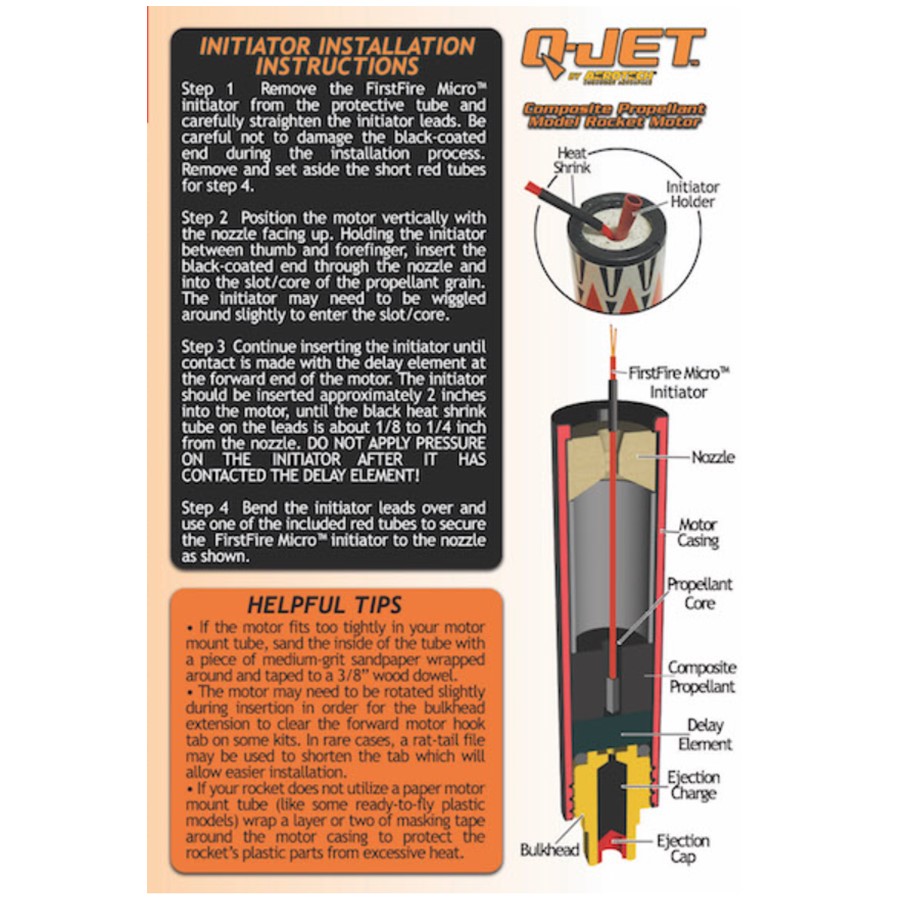 Quest Motor 24mm Composite Model Rocket Motors QJet E267W(2pk) QST 6142
