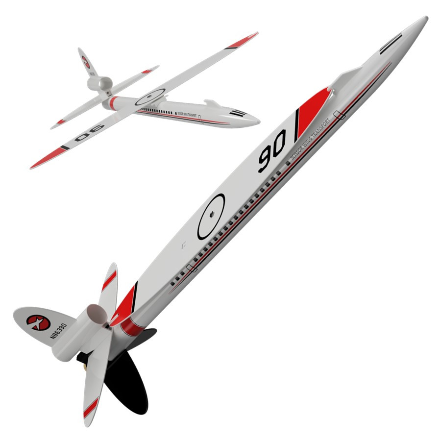 Semroc Flying Model Rocket Kit Scissor Wing Transport SEM KV-98