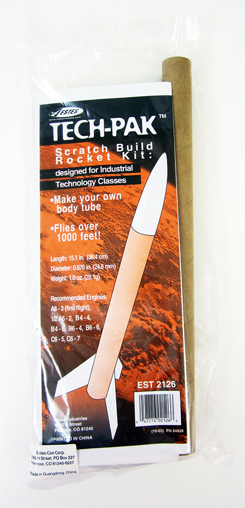 Estes Flying Model Rocket Tech-Pak Scratch Build Rocket Kit EST 2126
