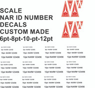 CUSTOM MADE NAR ID NUMBERS