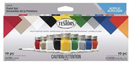 Testors 281235 Acrylic Paint Set (1 Brush, 9 Jars)