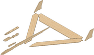 Semroc Laser-Cut Fins Baby Blue Jay  3/32 Balsa(parts) 3/32 Basswood(keel) 3/32 Basswood(hooks) SEM-FC-04