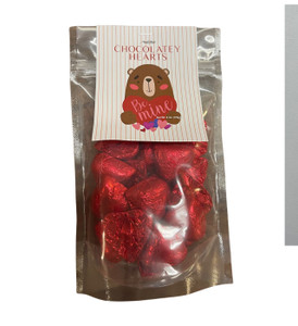 Milk Chocolate Solid Foiled Hearts- Red