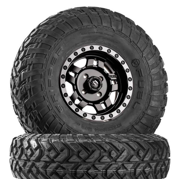 Polaris Ranger / General Anza D557 Matte Black Wheels with Fuel Gripper R | T Tires by Fuel Off-Road