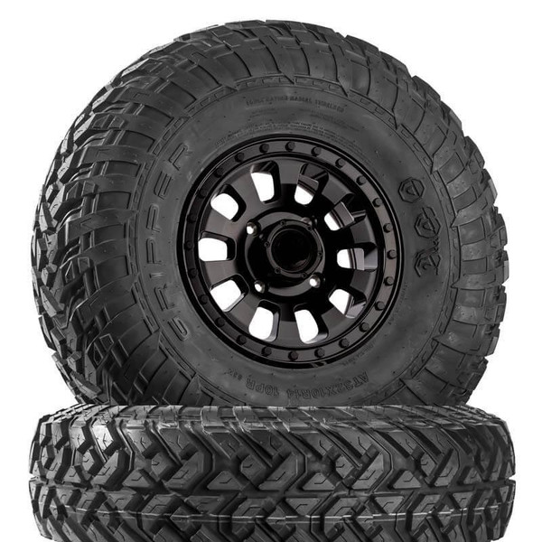 Polaris Ranger Fuel Tactic D630 Satin Black Wheels w| Fuel Gripper R | T Tires
