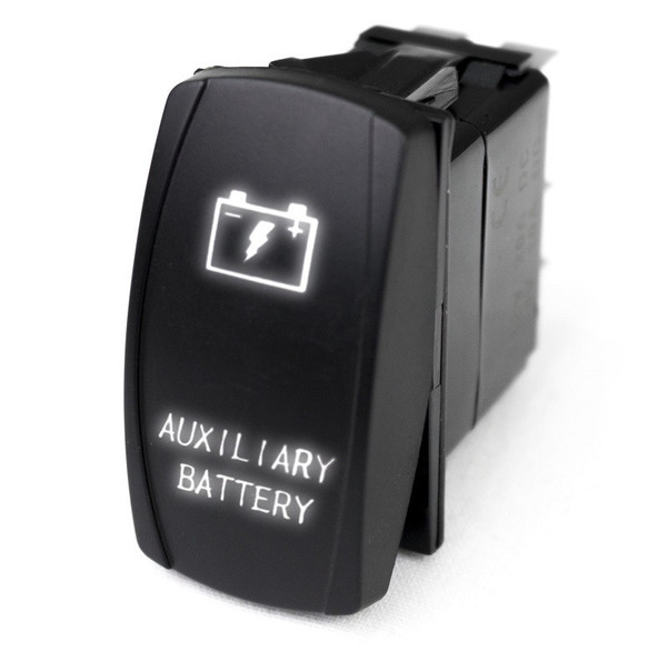 Polaris Xpedition LED Rocker Switch w/ White LED Radiance Auxiliary Battery by Race Sport Lighting