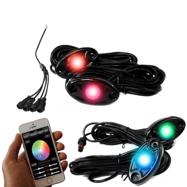 Polaris Xpedition 4 Piece ColorSMART RGB Multi-Color Rock Lights by Race Sport Lighting