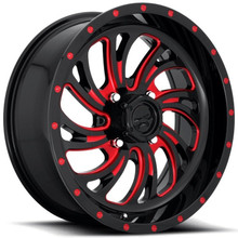 Polaris Xpedition Fuel Kompressor D642 Gloss Black With Red Accents Wheel Set by Fuel Off-Road