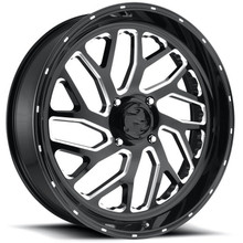 Polaris Xpedition Fuel Triton D581 Gloss Black & Milled Wheel Set by Fuel Off-Road