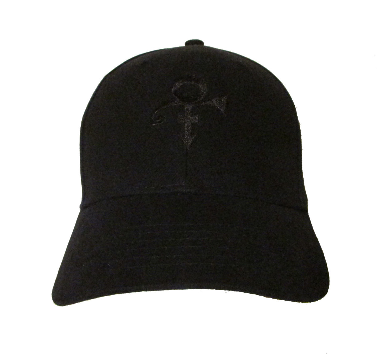 Prince Symbol (in Black) Embroidered Baseball Hat Cap The Artist (Black  on Black) - Main Image