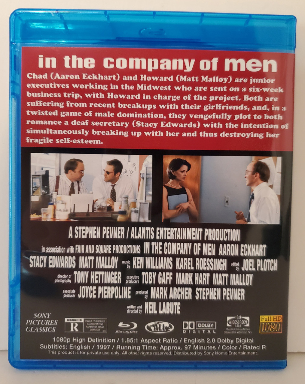 In the Company of Men (1997) Blu-ray Starring: Aaron Eckhart