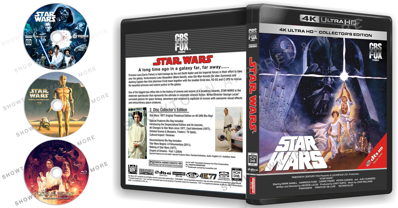 Star Wars 4K77 4K UHD Blu-Ray Non-DNR Disc Collector's Edition in Retro  VHS Cover