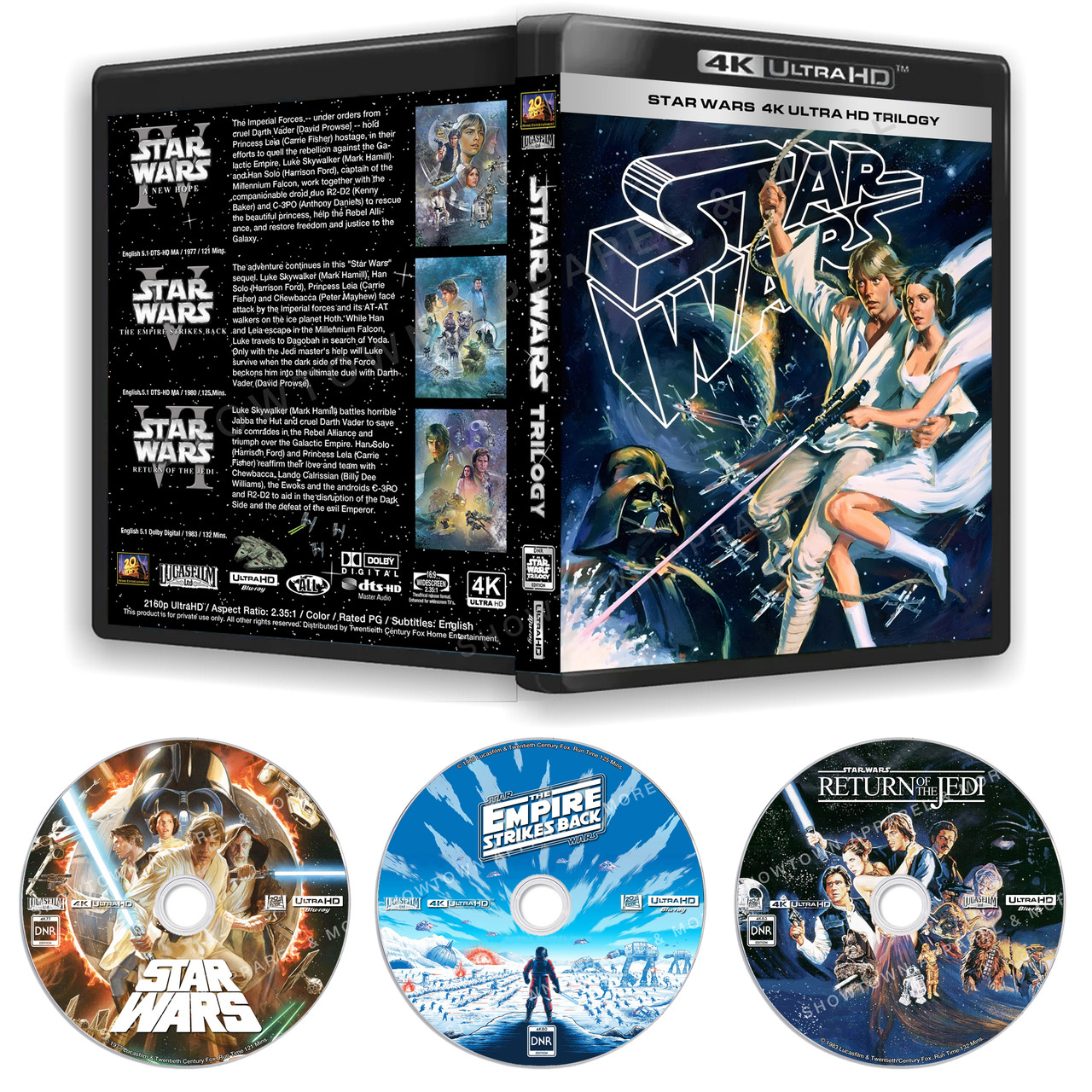 Star Wars TRILOGY 4K77/4K80/4K83 with DNR 4K UHD Blu-Ray 3 Disc