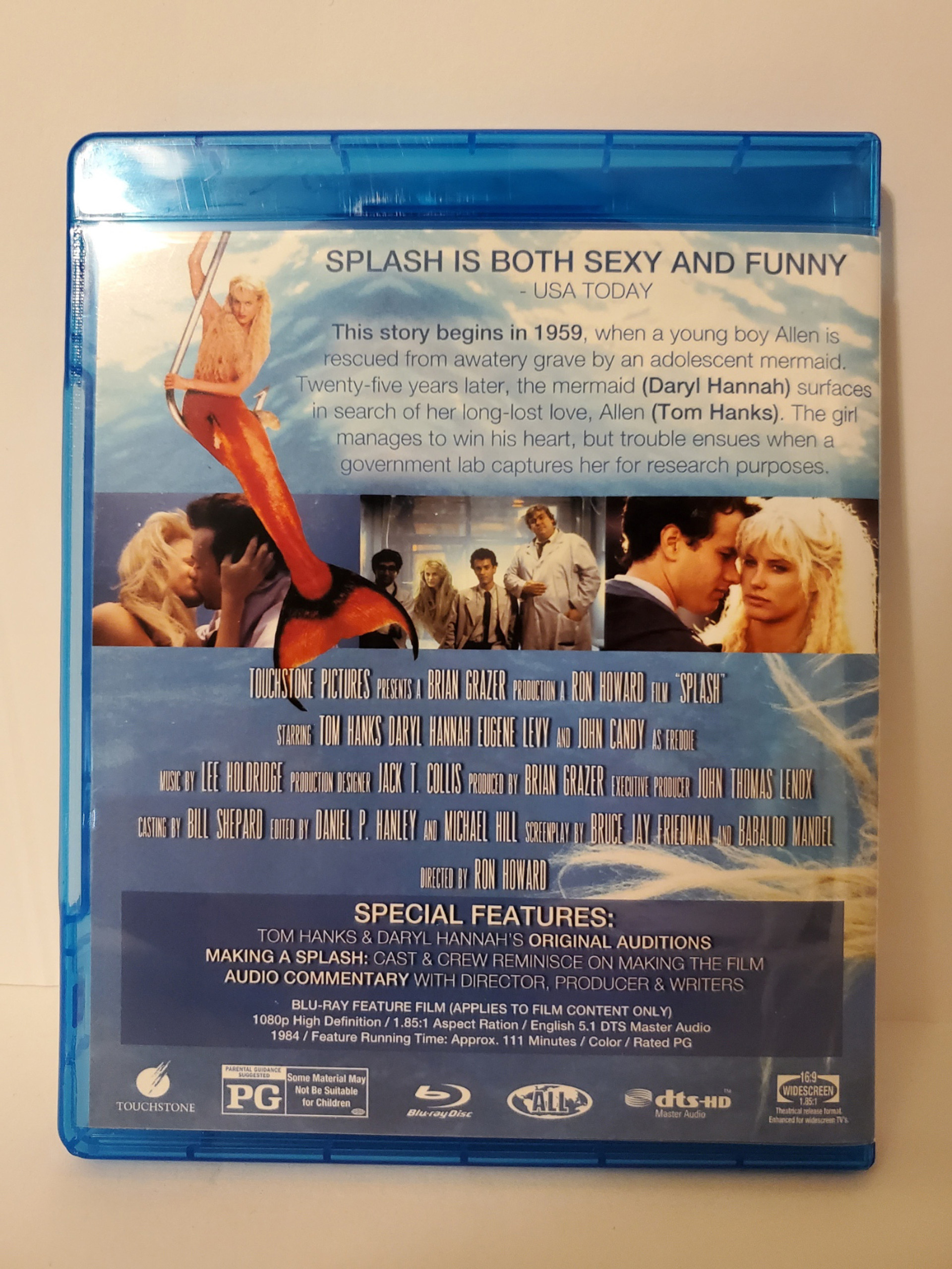 Splash 1984 Blu Ray Starring Daryl Hannah Tom Hanks John Candy Eugene Levy 