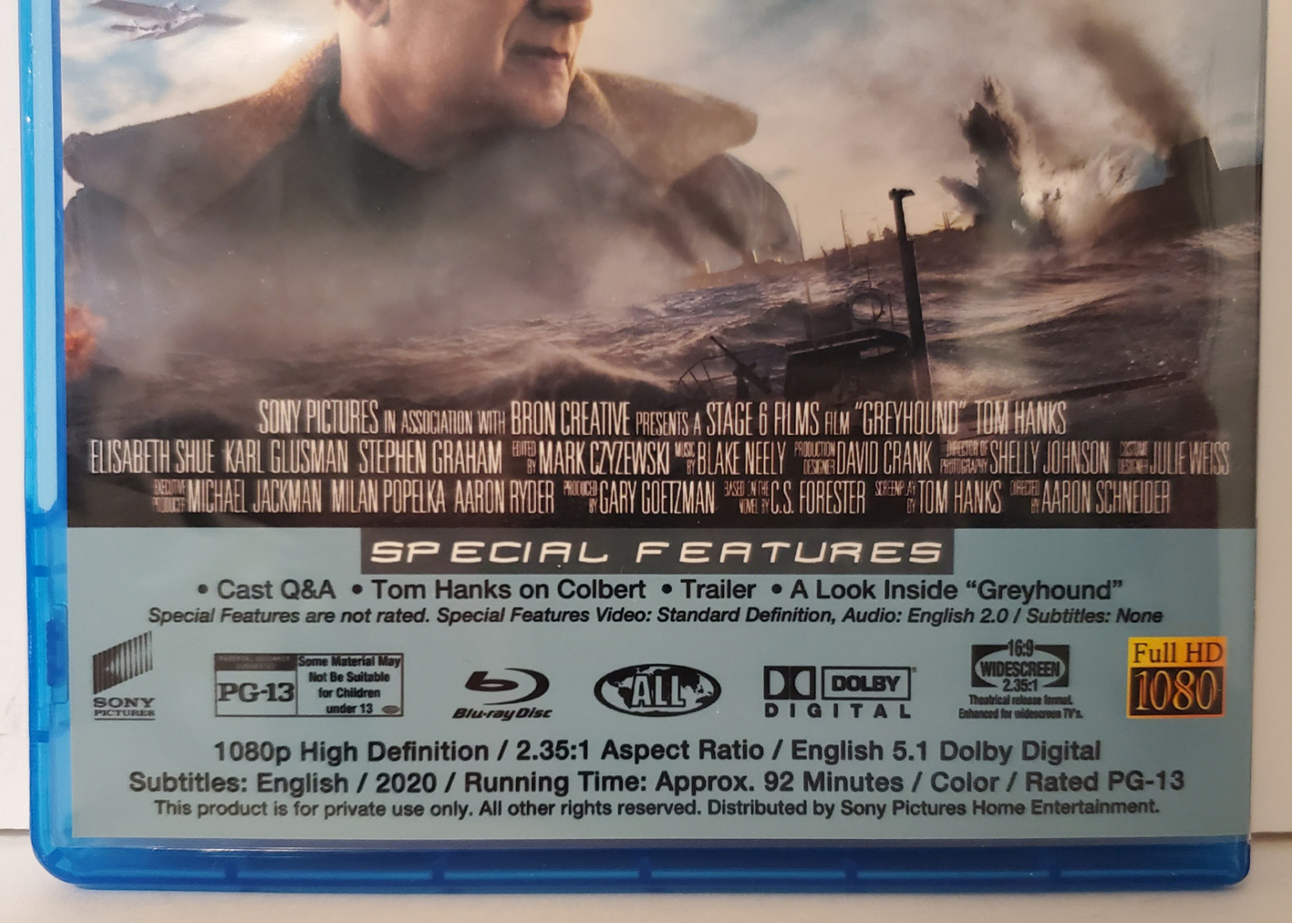 Greyhound (2020) Bluray Starring Tom Hanks