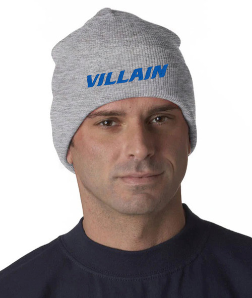 Detroit Lions Villain Ver 2 Embroidered Logo on Heather Gray Knit Hat Beanie Cap