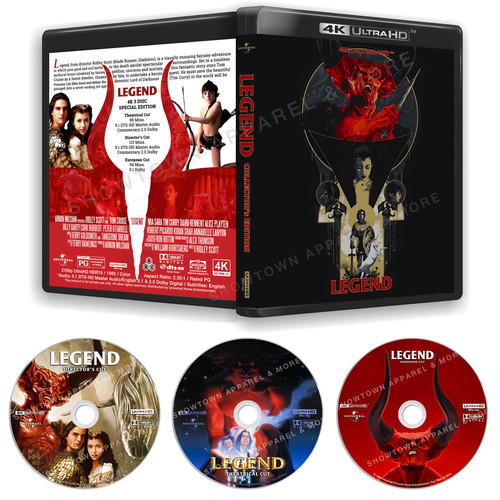 Legend (1985) 4K UHD 3 Disc Set Cover VER 1 (Theatrical, UK & Director's Cuts)