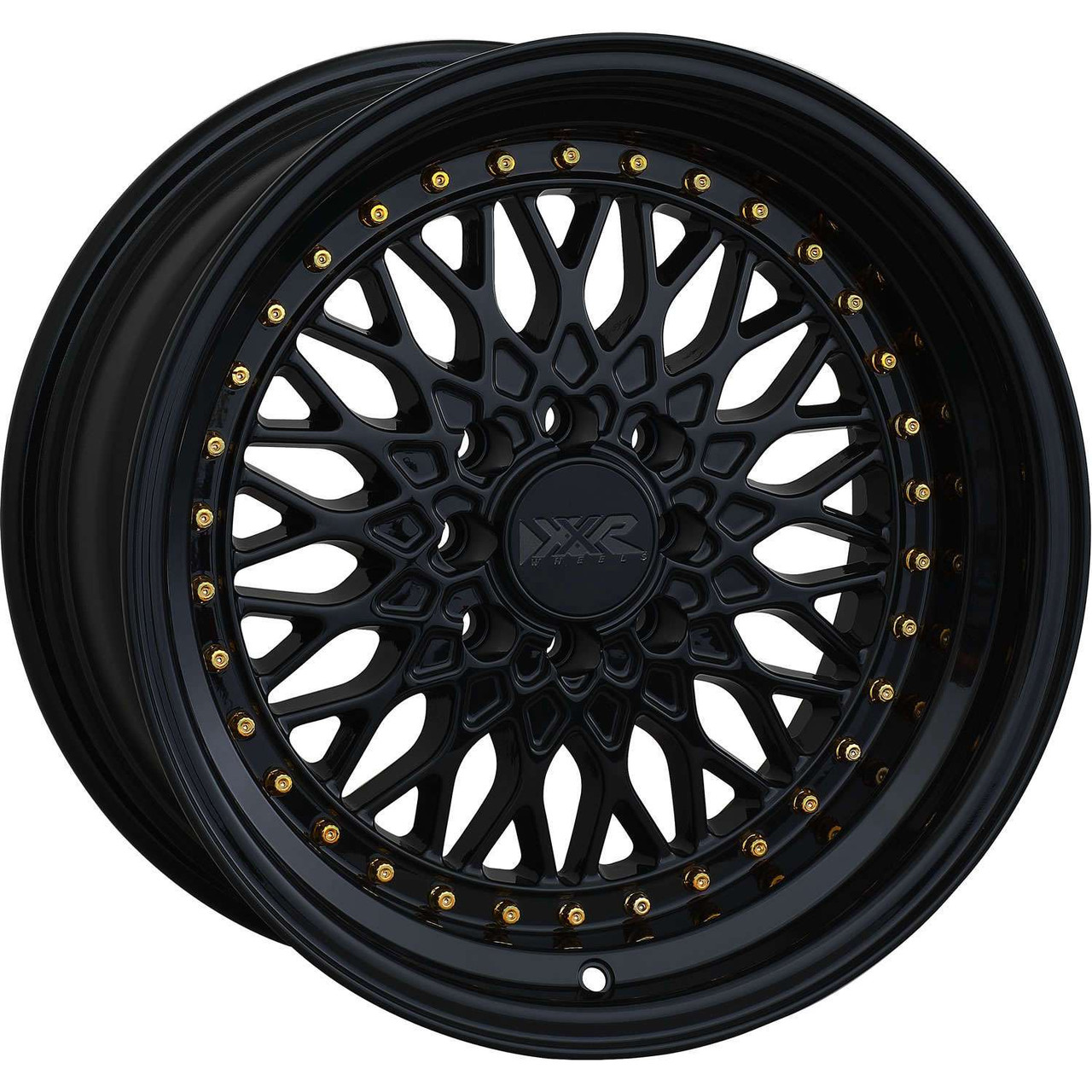 Xxr 536 Wheels Rims 17x9 5x100 5x114.3 Black W/ Gold Rivets 25mm