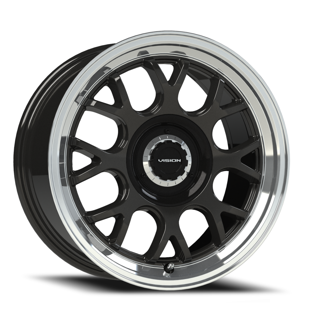 Vision Alpine 478 Wheels Rims 17x8 5x108 5x114.3 Gloss Black Brushed ...